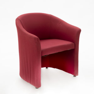 Fauteuil rouge + assise rouge