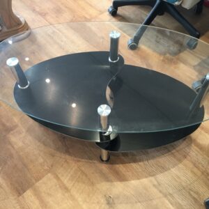 table basse en verre ovale
